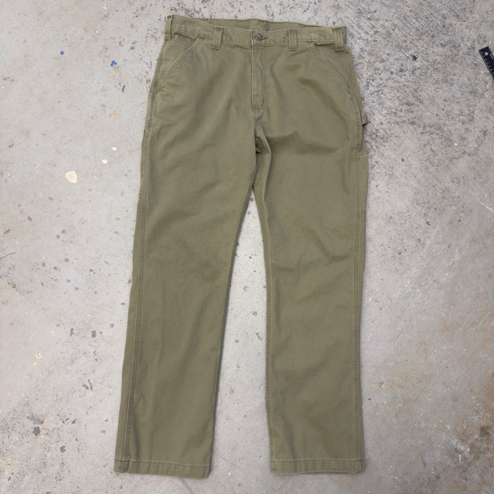 Carhartt B324-ARG Relaxed Carpenter Pants Army Green 36x32 Mens Cotton Canvas